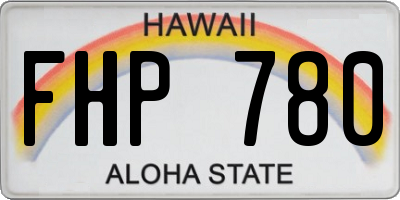 HI license plate FHP780