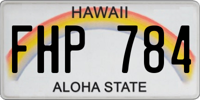 HI license plate FHP784