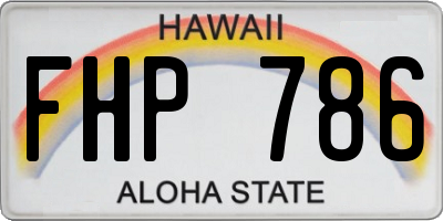 HI license plate FHP786