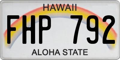 HI license plate FHP792