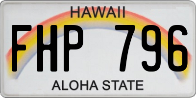 HI license plate FHP796