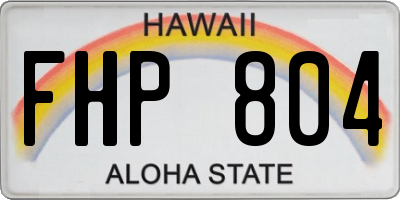 HI license plate FHP804