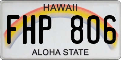HI license plate FHP806