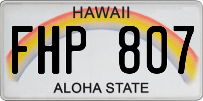 HI license plate FHP807