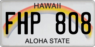 HI license plate FHP808