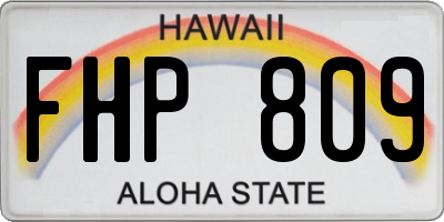 HI license plate FHP809