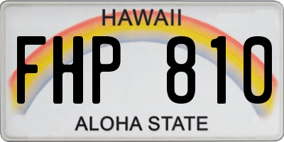 HI license plate FHP810