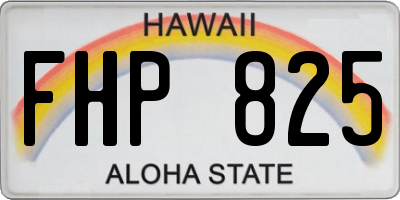HI license plate FHP825