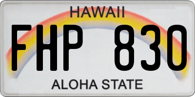 HI license plate FHP830