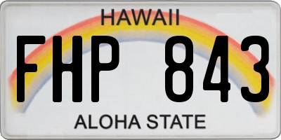 HI license plate FHP843