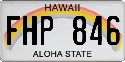 HI license plate FHP846
