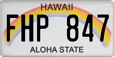 HI license plate FHP847