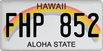 HI license plate FHP852