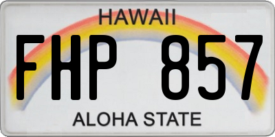 HI license plate FHP857