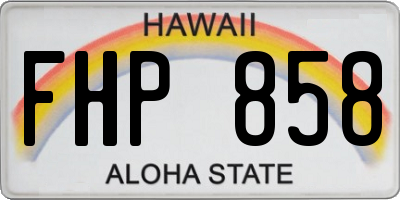 HI license plate FHP858