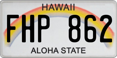 HI license plate FHP862