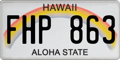 HI license plate FHP863