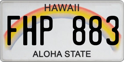 HI license plate FHP883