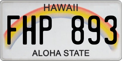 HI license plate FHP893