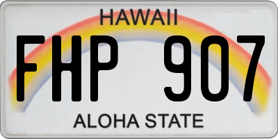 HI license plate FHP907