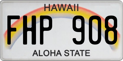 HI license plate FHP908