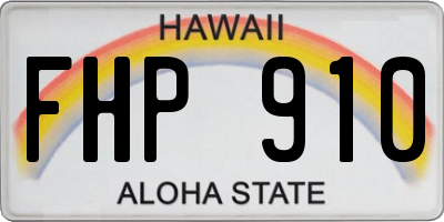 HI license plate FHP910