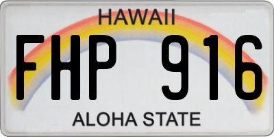 HI license plate FHP916