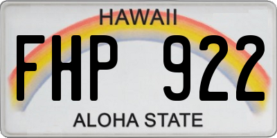 HI license plate FHP922
