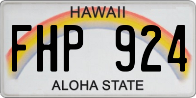 HI license plate FHP924
