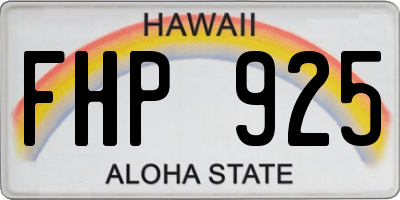 HI license plate FHP925