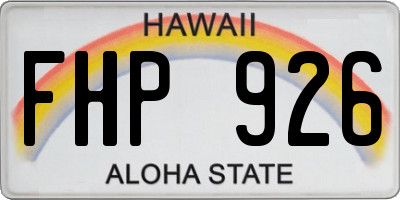 HI license plate FHP926