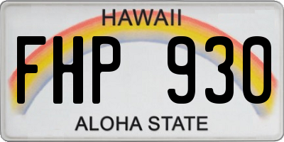 HI license plate FHP930