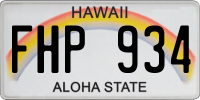 HI license plate FHP934