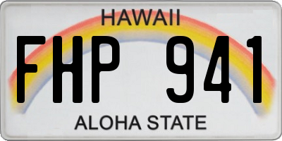 HI license plate FHP941