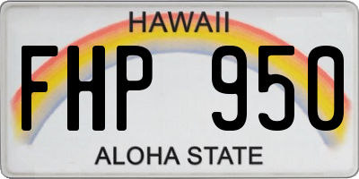 HI license plate FHP950