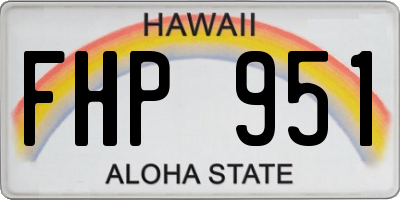 HI license plate FHP951