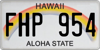 HI license plate FHP954
