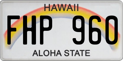 HI license plate FHP960