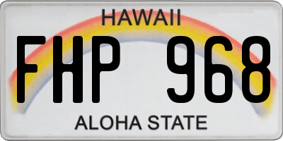 HI license plate FHP968