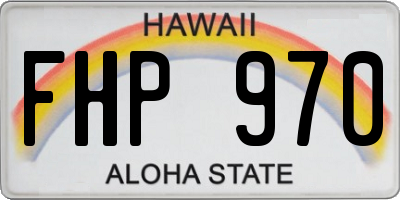 HI license plate FHP970