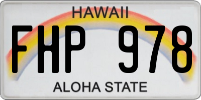 HI license plate FHP978
