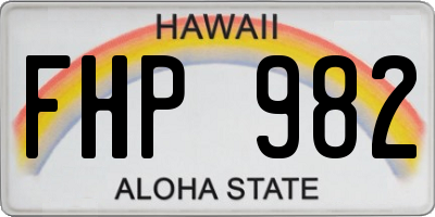 HI license plate FHP982