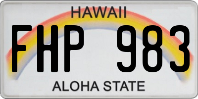 HI license plate FHP983