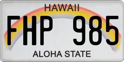 HI license plate FHP985