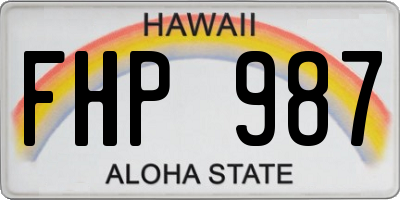 HI license plate FHP987