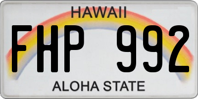 HI license plate FHP992