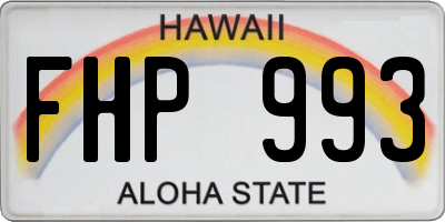 HI license plate FHP993