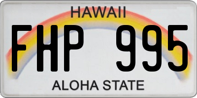 HI license plate FHP995