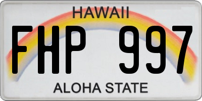 HI license plate FHP997