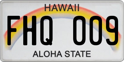 HI license plate FHQ009